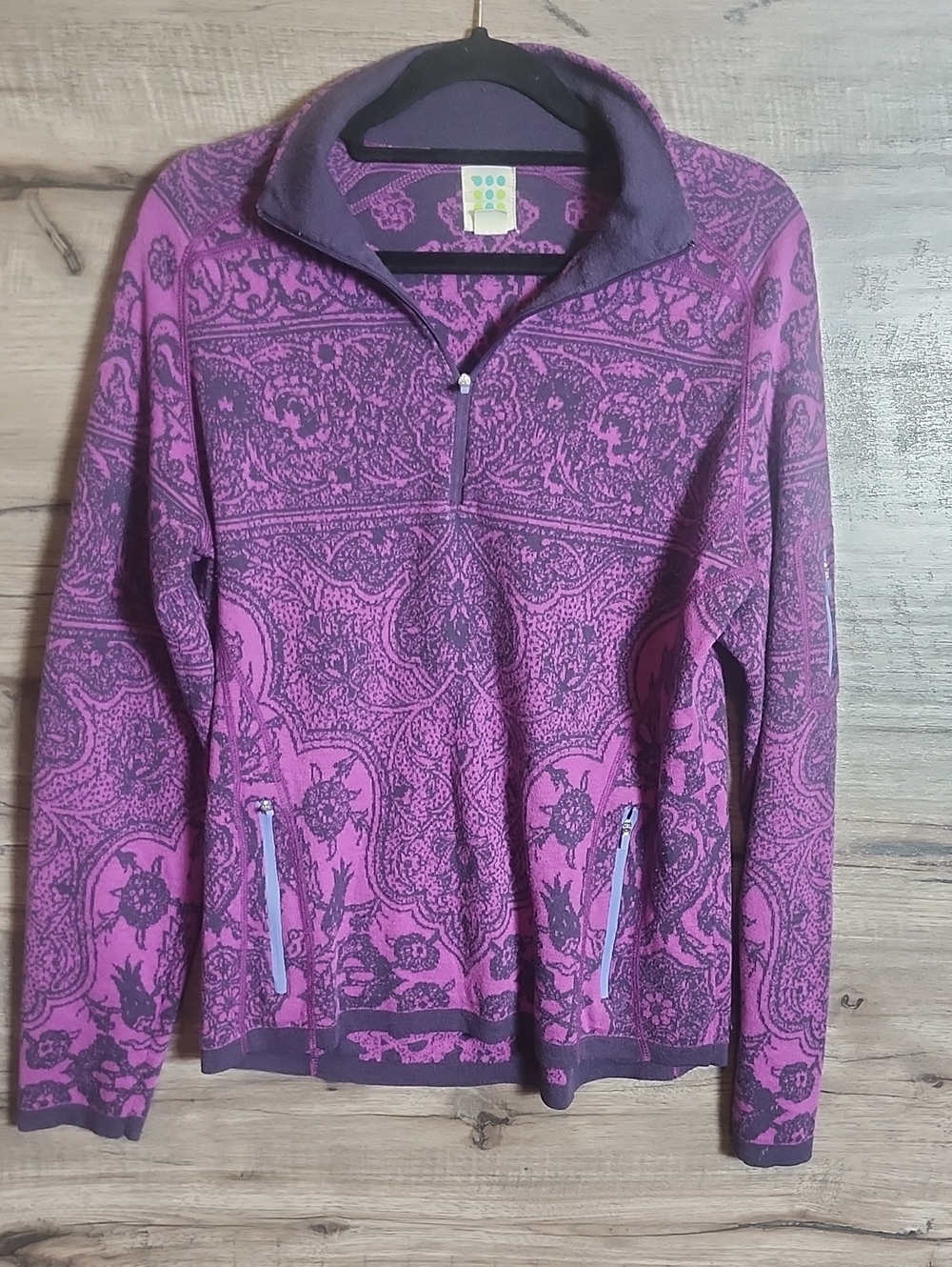 Title Nine 1/4 Zip Wool Blend Sweater In Purple